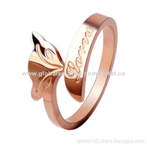 Fashionable Fox 24K Gold-plated Jewelry Rings Made Of Stainless Steel
